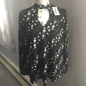 Jessica Simpson floral chocker top Sz M NWT